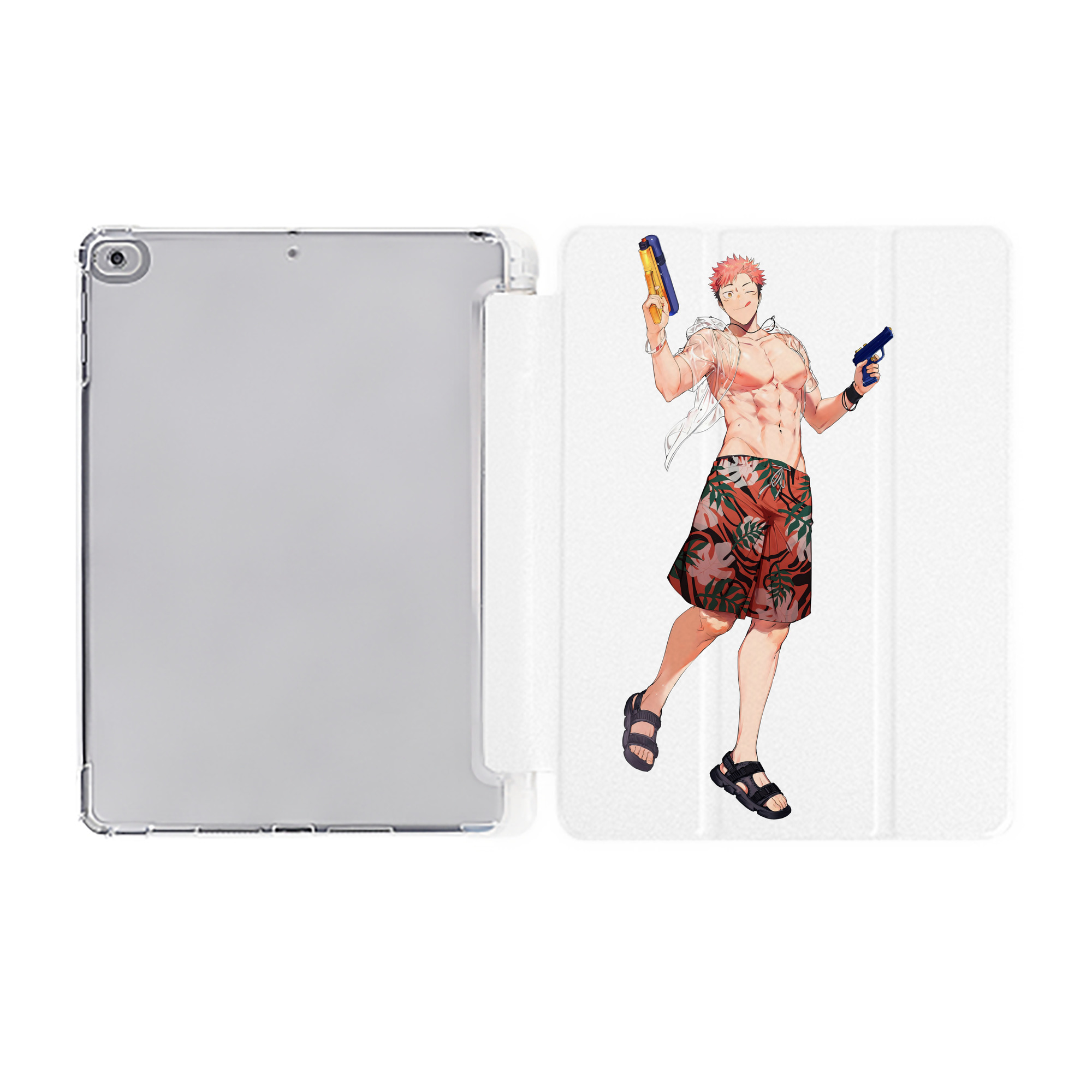 （画像用） 呪術廻戦 Jujutsu Kaisen IPad ケース ペン収納付き 三つ折りスタンド PUレザー×シリコン 対応機種9.5/10.5/10.9インチ